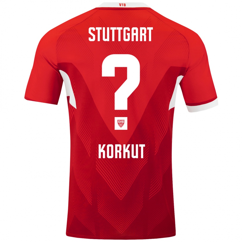 Børn Efe Korkut #0 Rød Hvid Udebane Spillertrøjer 2024/25 Trøje T-Shirt