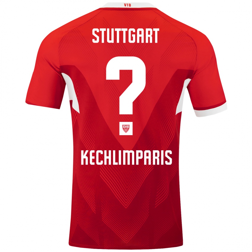 Børn Ioannis Kechlimparis #0 Rød Hvid Udebane Spillertrøjer 2024/25 Trøje T-Shirt