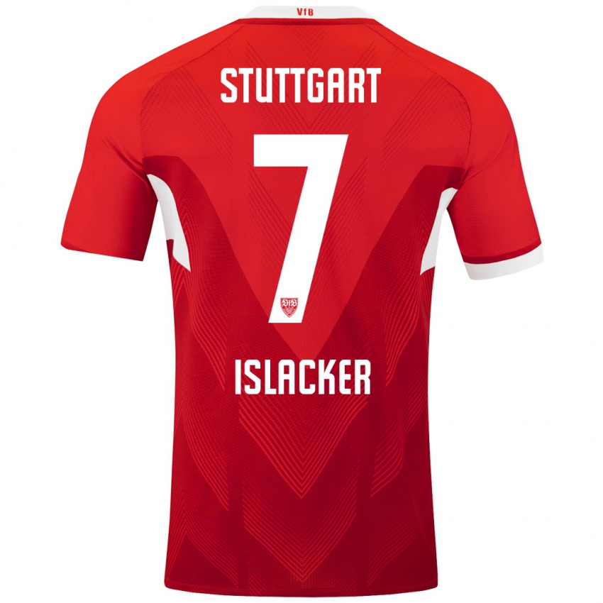 Børn Mandy Islacker #7 Rød Hvid Udebane Spillertrøjer 2024/25 Trøje T-Shirt