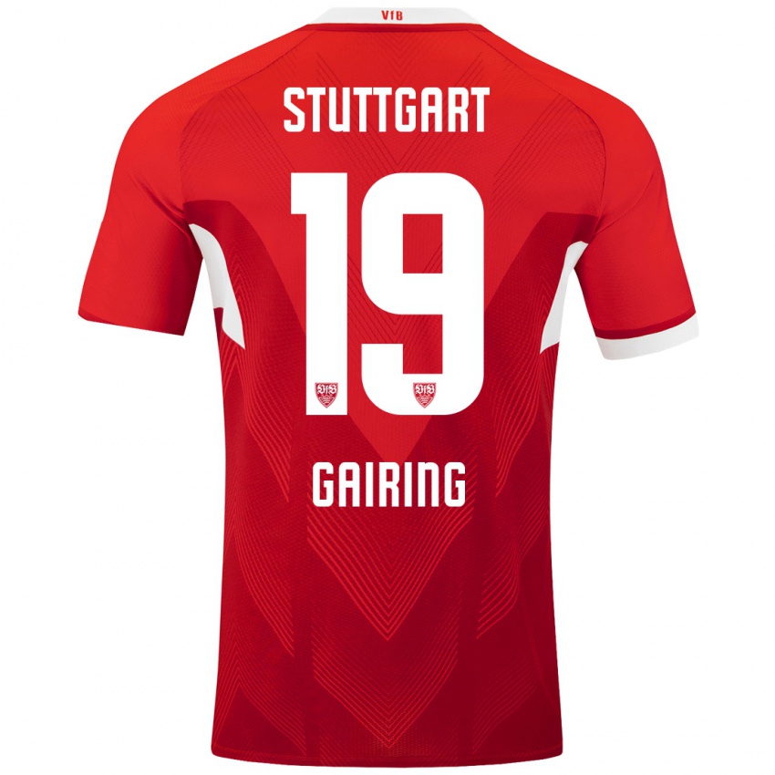 Børn Sophie Gairing #19 Rød Hvid Udebane Spillertrøjer 2024/25 Trøje T-Shirt