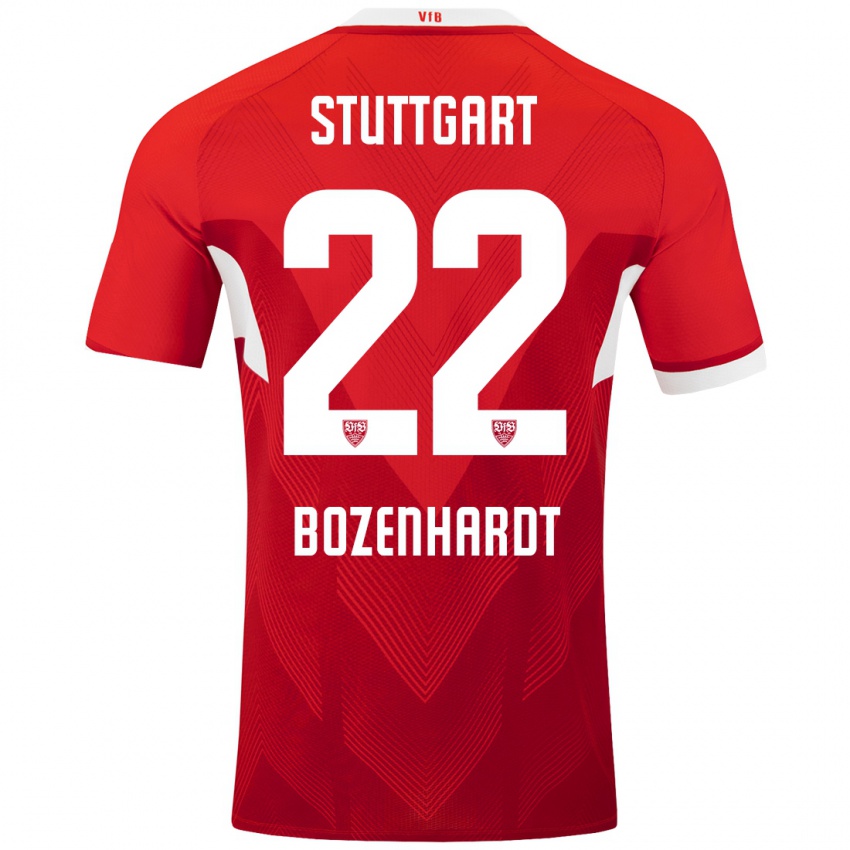 Børn Laura Bozenhardt #22 Rød Hvid Udebane Spillertrøjer 2024/25 Trøje T-Shirt