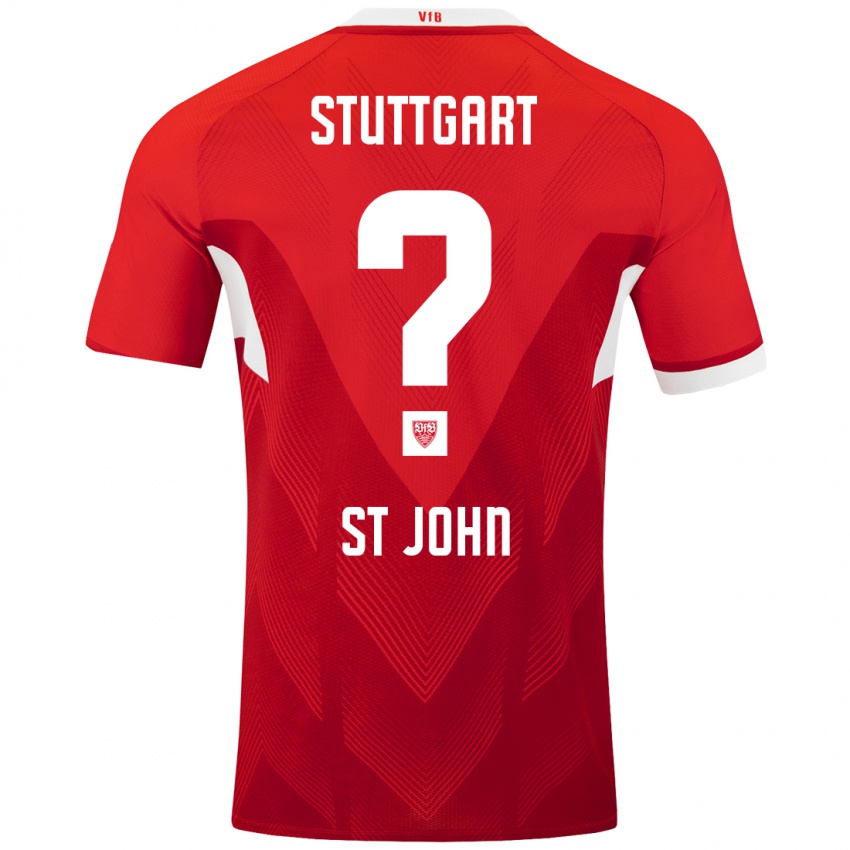 Børn Rawley St. John #0 Rød Hvid Udebane Spillertrøjer 2024/25 Trøje T-Shirt