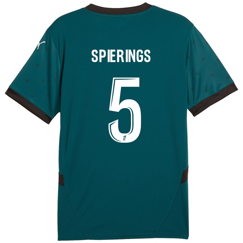 Børn Stijn Spierings #5 Mørkegrøn Udebane Spillertrøjer 2024/25 Trøje T-Shirt