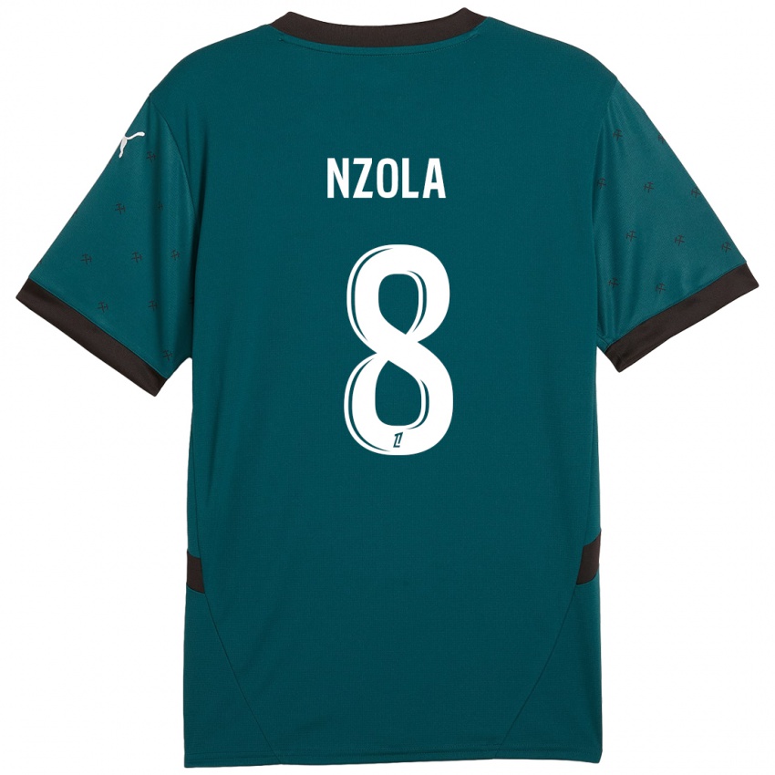 Børn M'bala Nzola #8 Mørkegrøn Udebane Spillertrøjer 2024/25 Trøje T-Shirt