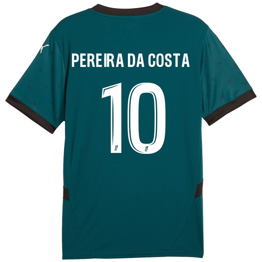 Børn David Pereira Da Costa #10 Mørkegrøn Udebane Spillertrøjer 2024/25 Trøje T-Shirt