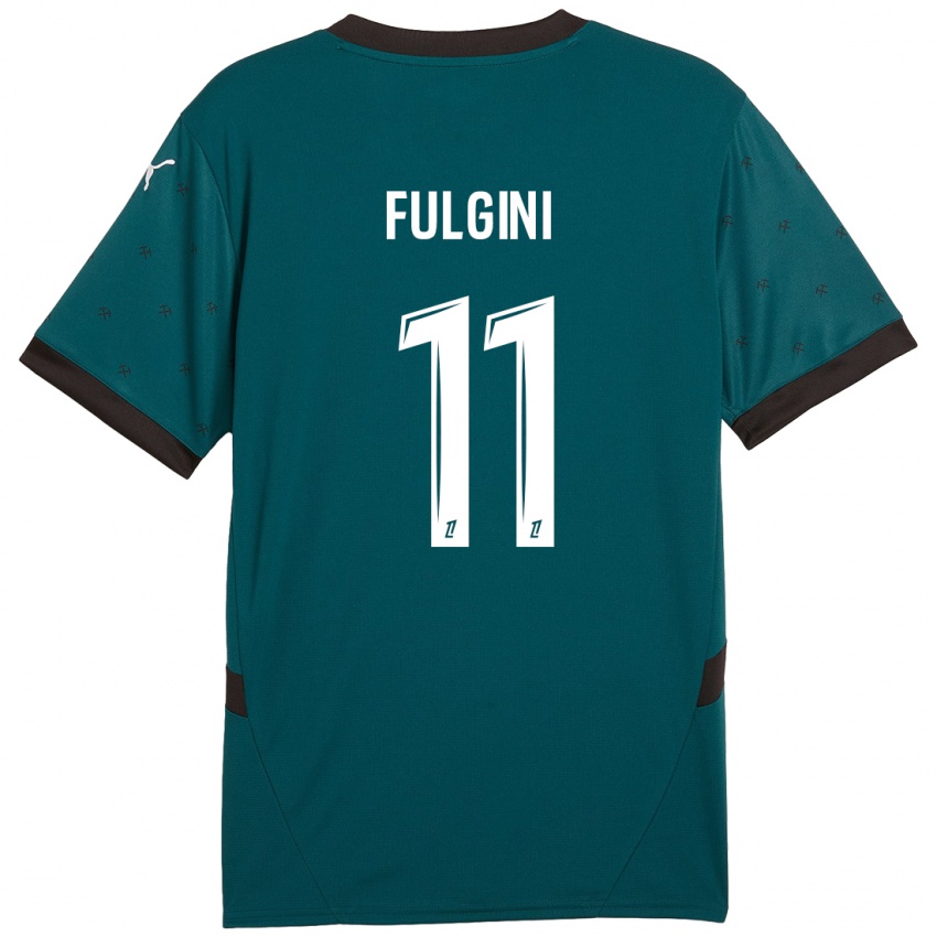 Børn Angelo Fulgini #11 Mørkegrøn Udebane Spillertrøjer 2024/25 Trøje T-Shirt