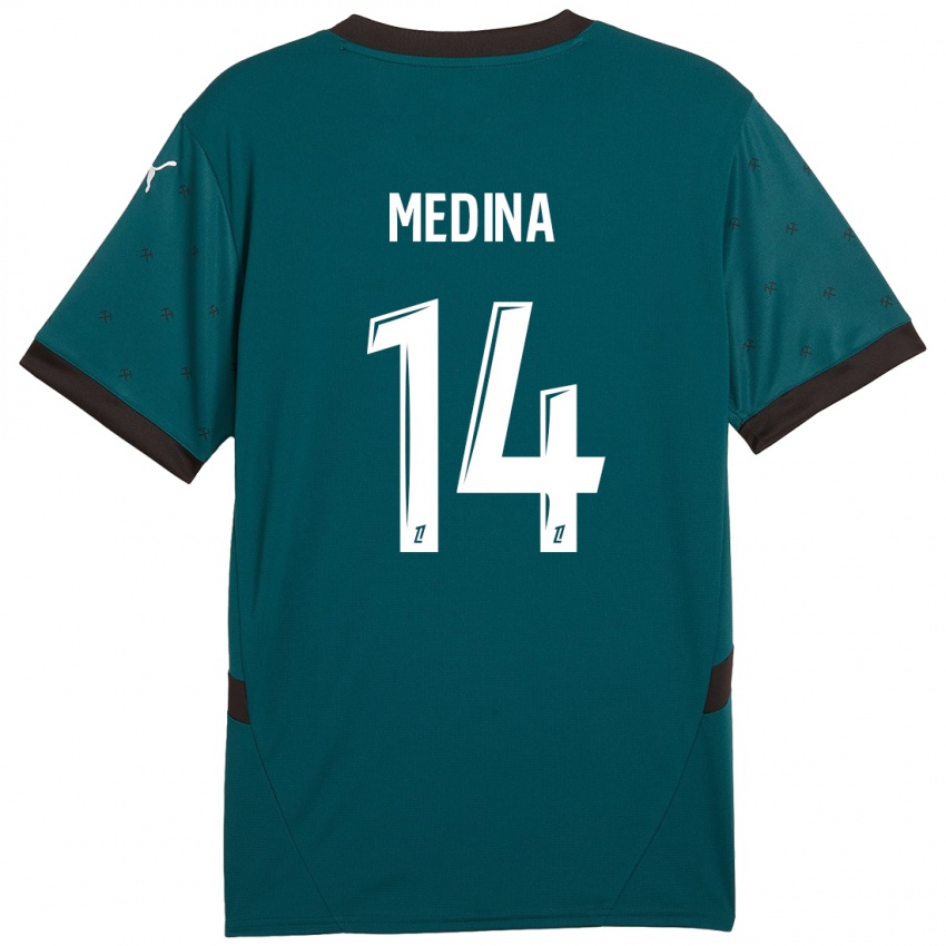 Børn Facundo Medina #14 Mørkegrøn Udebane Spillertrøjer 2024/25 Trøje T-Shirt