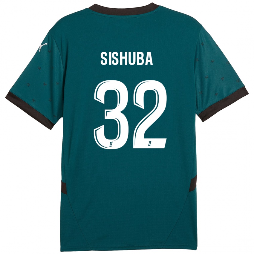 Børn Ayanda Sishuba #32 Mørkegrøn Udebane Spillertrøjer 2024/25 Trøje T-Shirt