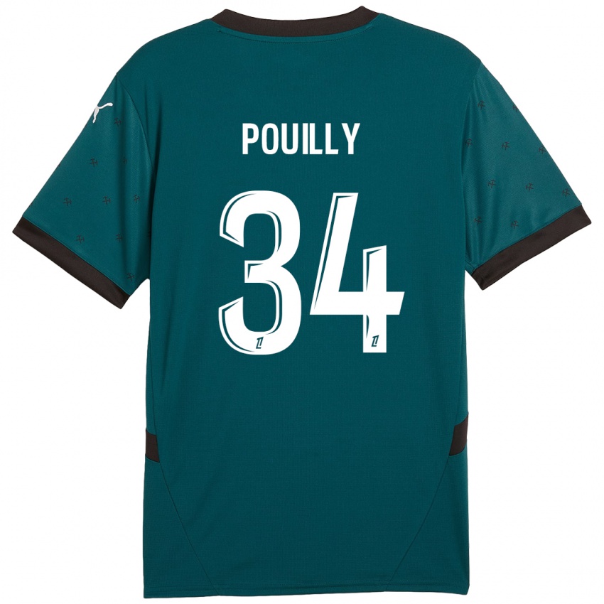 Børn Tom Pouilly #34 Mørkegrøn Udebane Spillertrøjer 2024/25 Trøje T-Shirt