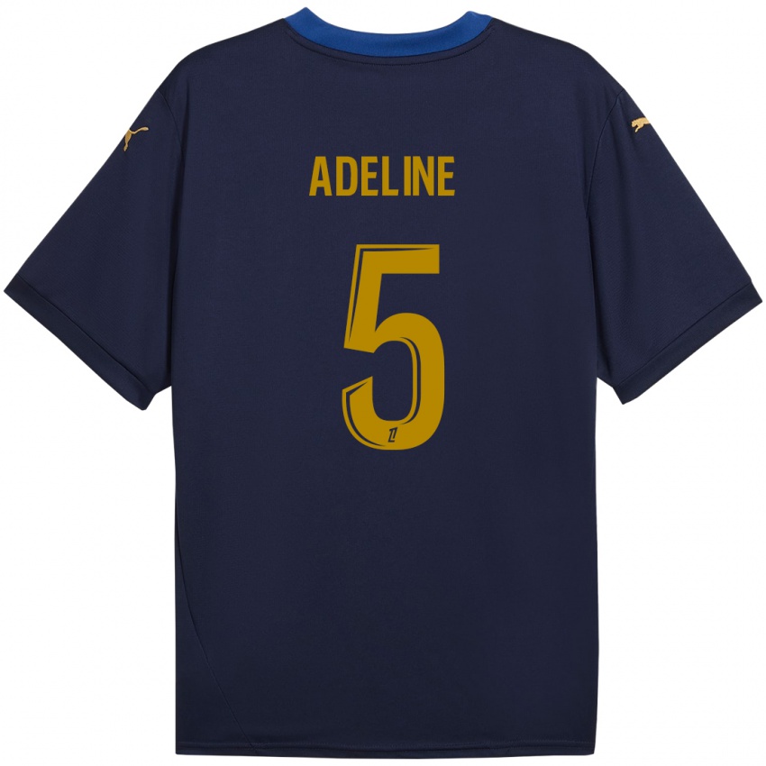 Børn Martin Adeline #5 Marine Guld Udebane Spillertrøjer 2024/25 Trøje T-Shirt