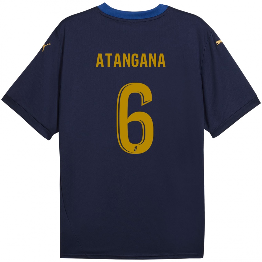 Børn Valentin Atangana Edoa #6 Marine Guld Udebane Spillertrøjer 2024/25 Trøje T-Shirt