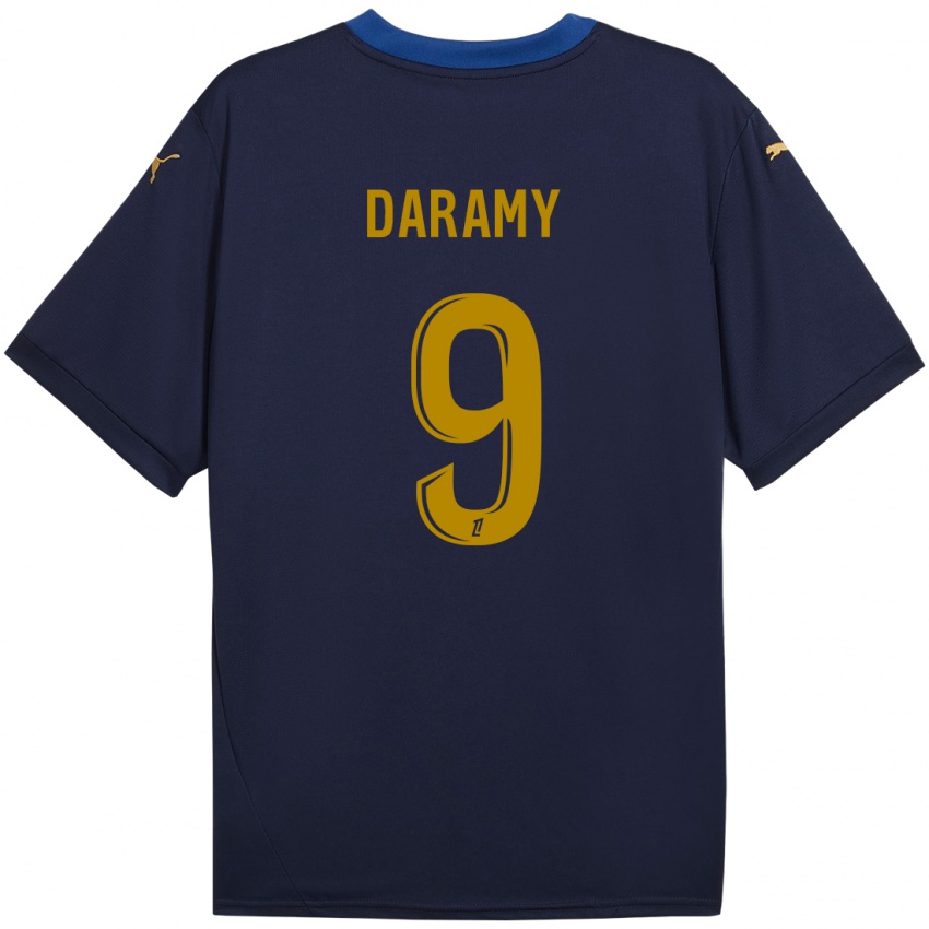 Børn Mohamed Daramy #9 Marine Guld Udebane Spillertrøjer 2024/25 Trøje T-Shirt