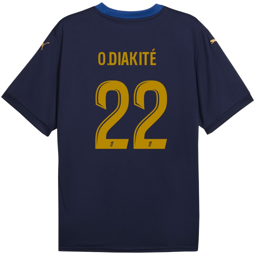 Børn Oumar Diakité #22 Marine Guld Udebane Spillertrøjer 2024/25 Trøje T-Shirt