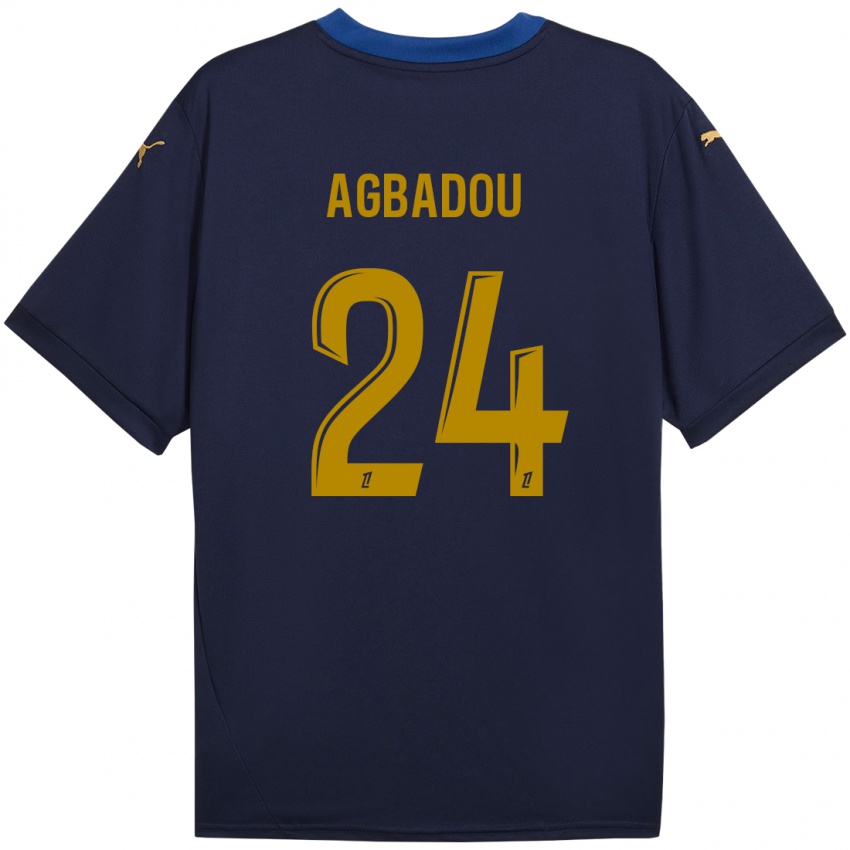 Børn Emmanuel Agbadou #24 Marine Guld Udebane Spillertrøjer 2024/25 Trøje T-Shirt