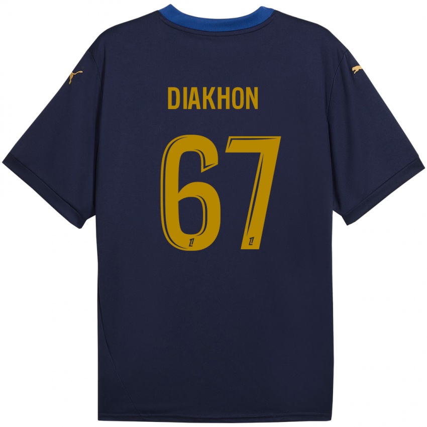 Børn Mamadou Diakhon #67 Marine Guld Udebane Spillertrøjer 2024/25 Trøje T-Shirt