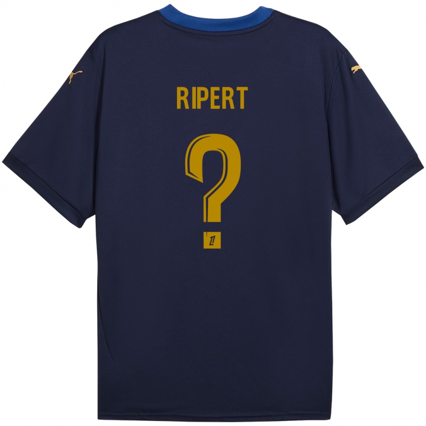 Børn Léo Ripert #0 Marine Guld Udebane Spillertrøjer 2024/25 Trøje T-Shirt