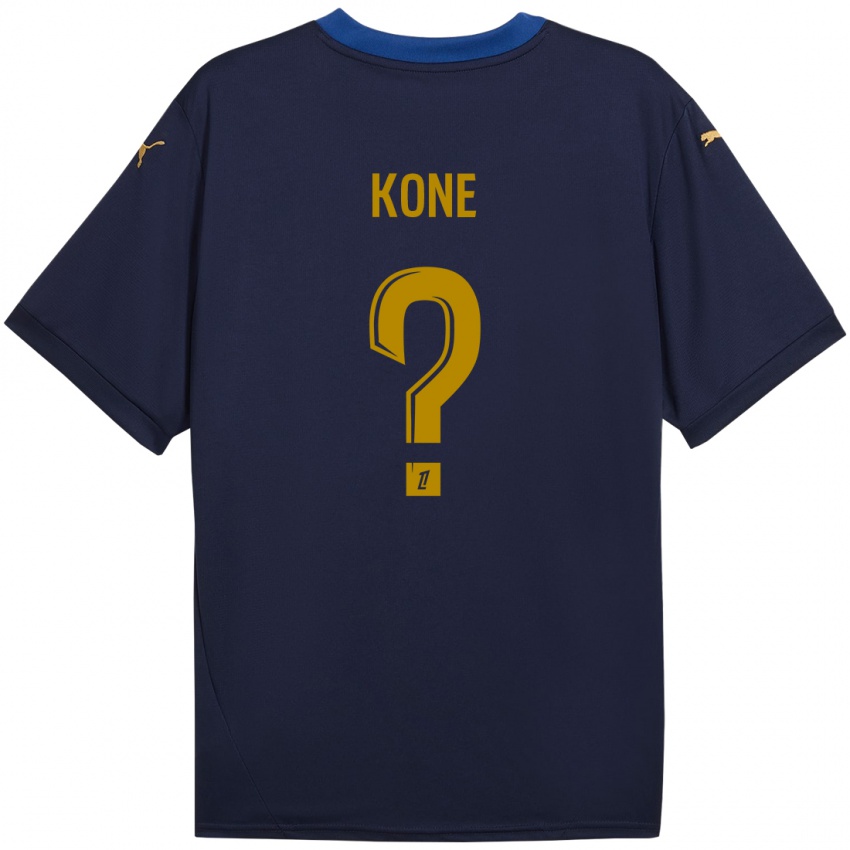 Børn Abdoul Koné #0 Marine Guld Udebane Spillertrøjer 2024/25 Trøje T-Shirt