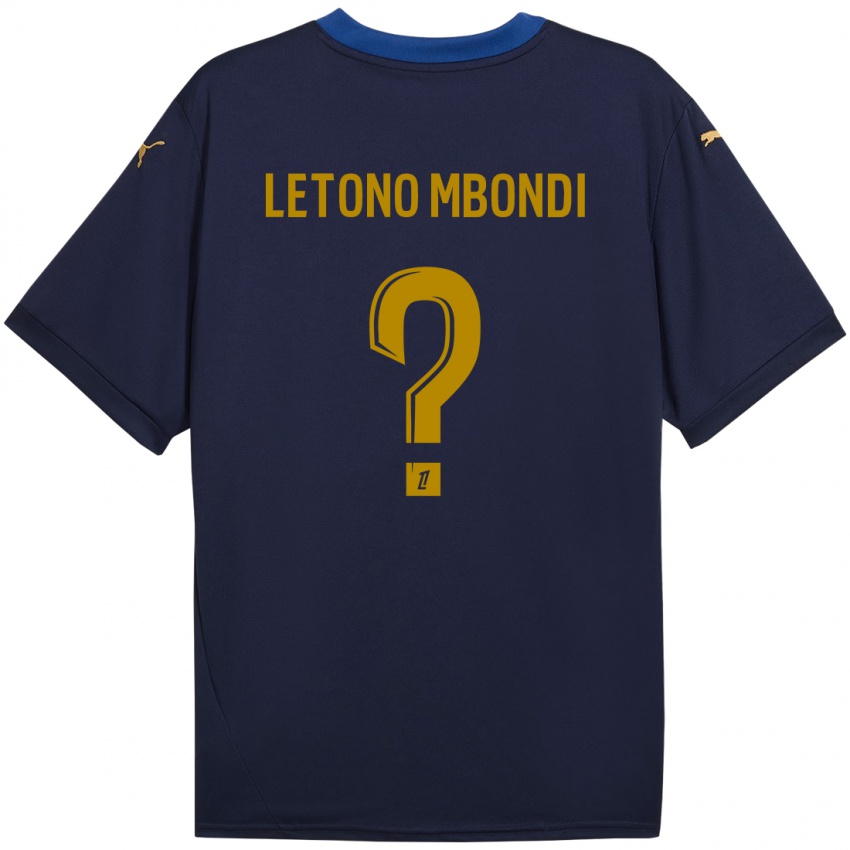 Børn Christ-Emmanuel Letono Mbondi #0 Marine Guld Udebane Spillertrøjer 2024/25 Trøje T-Shirt