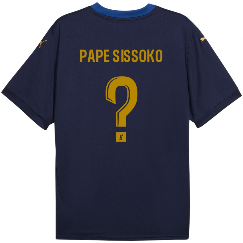 Børn Niama Pape Sissoko #0 Marine Guld Udebane Spillertrøjer 2024/25 Trøje T-Shirt