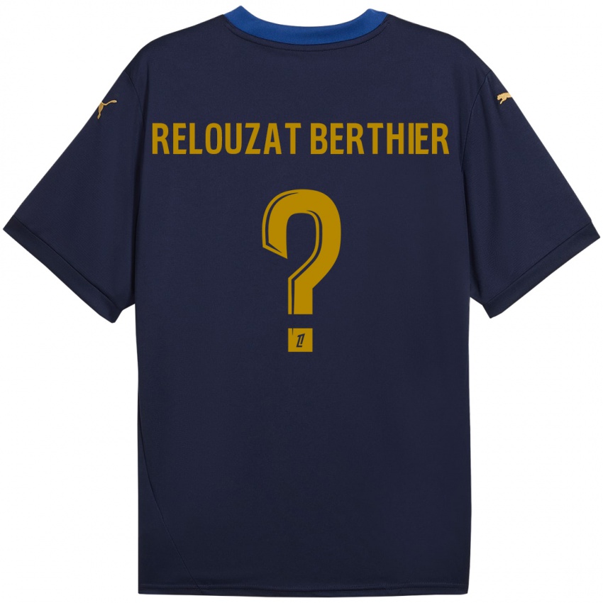 Børn Maxime Relouzat Berthier #0 Marine Guld Udebane Spillertrøjer 2024/25 Trøje T-Shirt