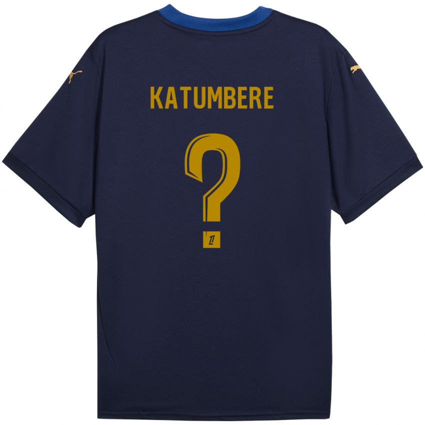 Børn Noah Katumbere #0 Marine Guld Udebane Spillertrøjer 2024/25 Trøje T-Shirt