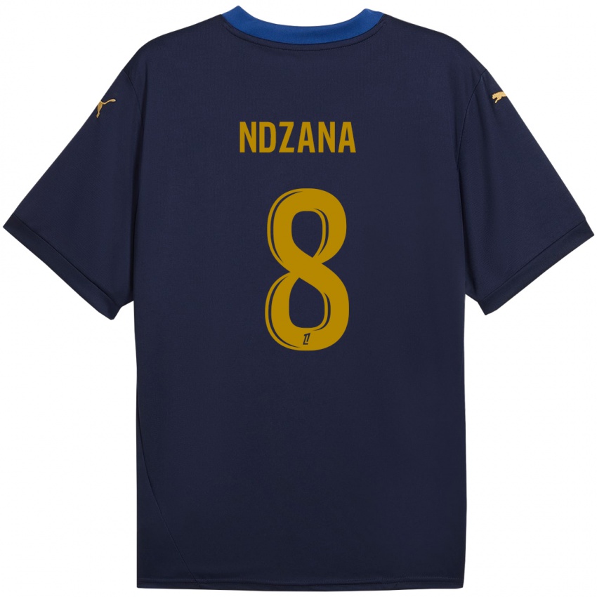 Børn Colette Ndzana Fegue #8 Marine Guld Udebane Spillertrøjer 2024/25 Trøje T-Shirt