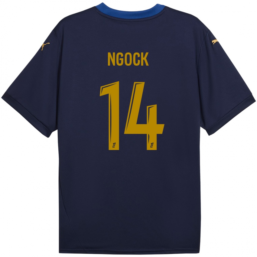 Børn Monique Ngock #14 Marine Guld Udebane Spillertrøjer 2024/25 Trøje T-Shirt