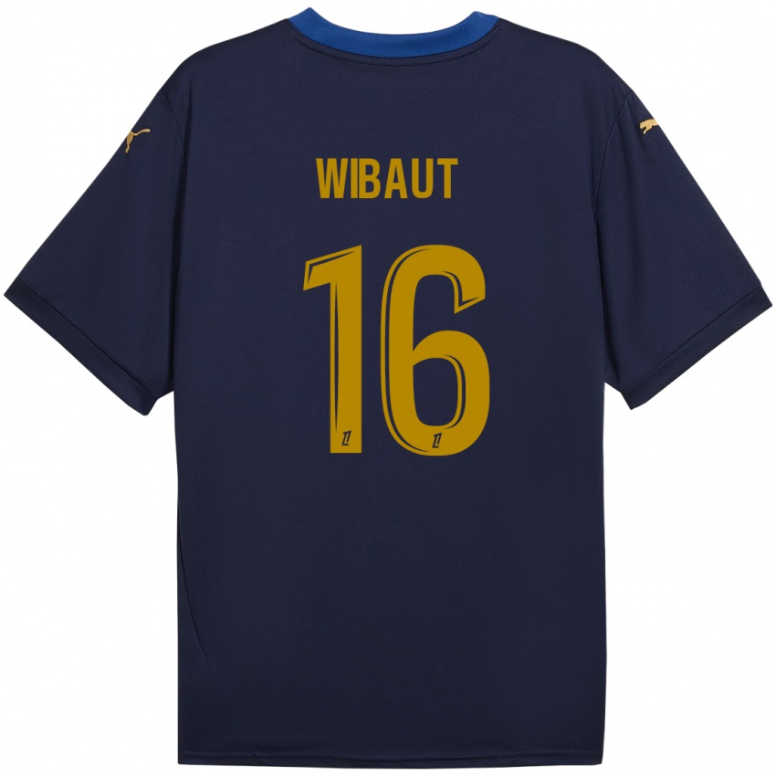 Børn Clara Wibaut #16 Marine Guld Udebane Spillertrøjer 2024/25 Trøje T-Shirt