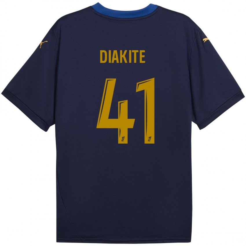 Børn Ibrahim Diakité #41 Marine Guld Udebane Spillertrøjer 2024/25 Trøje T-Shirt