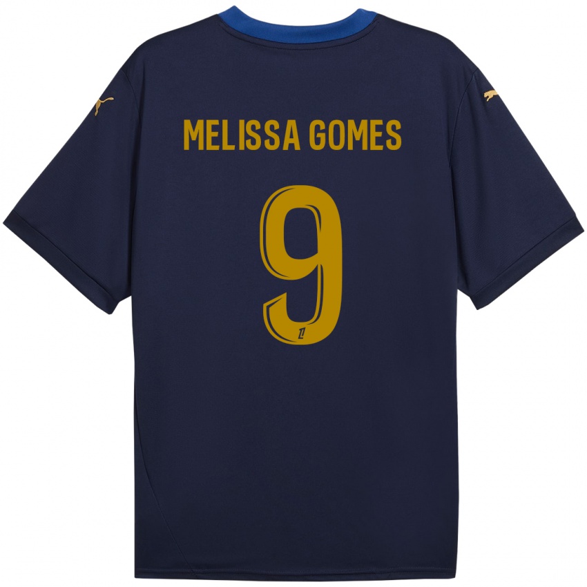 Børn Melissa Ferreira Gomes #9 Marine Guld Udebane Spillertrøjer 2024/25 Trøje T-Shirt