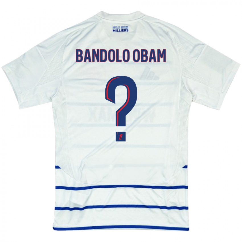 Børn Randy Bandolo Obam #0 Hvid Blå Udebane Spillertrøjer 2024/25 Trøje T-Shirt