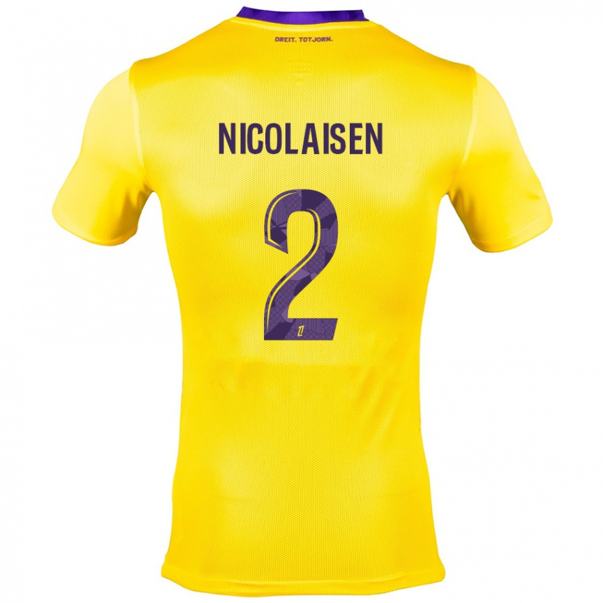 Børn Rasmus Nicolaisen #2 Gul Lilla Udebane Spillertrøjer 2024/25 Trøje T-Shirt