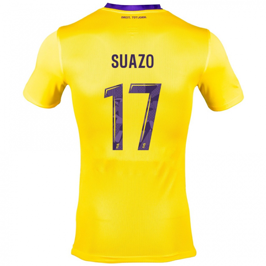 Børn Gabriel Suazo #17 Gul Lilla Udebane Spillertrøjer 2024/25 Trøje T-Shirt