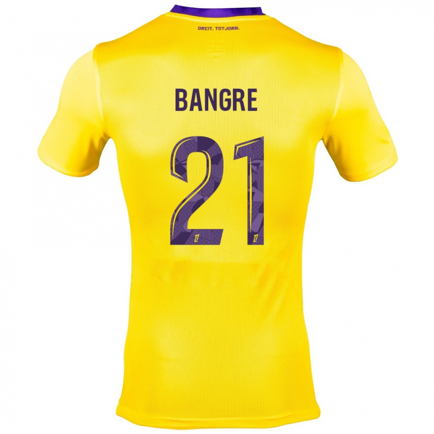 Børn Mamady Bangré #21 Gul Lilla Udebane Spillertrøjer 2024/25 Trøje T-Shirt