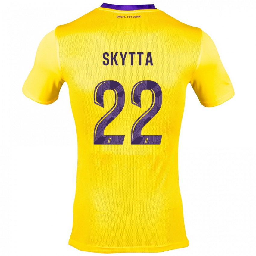 Børn Naatan Skyttä #22 Gul Lilla Udebane Spillertrøjer 2024/25 Trøje T-Shirt