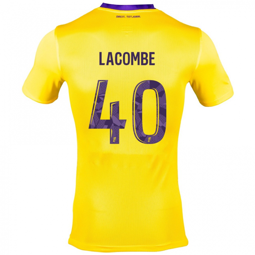 Børn Justin Lacombe #40 Gul Lilla Udebane Spillertrøjer 2024/25 Trøje T-Shirt