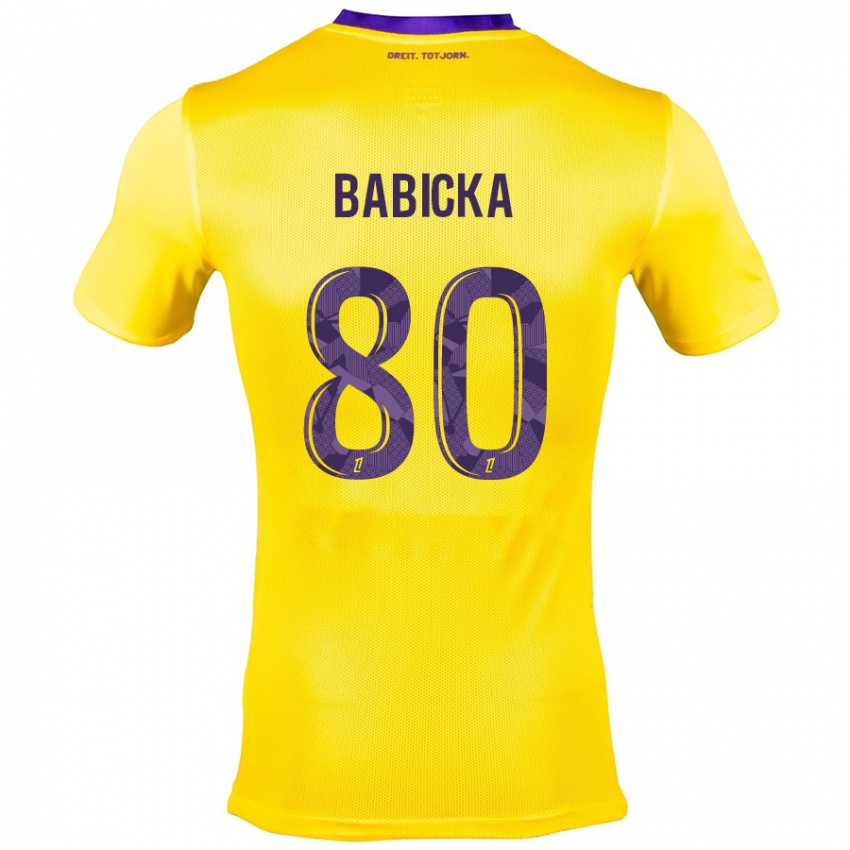 Børn Shavy Babicka #80 Gul Lilla Udebane Spillertrøjer 2024/25 Trøje T-Shirt