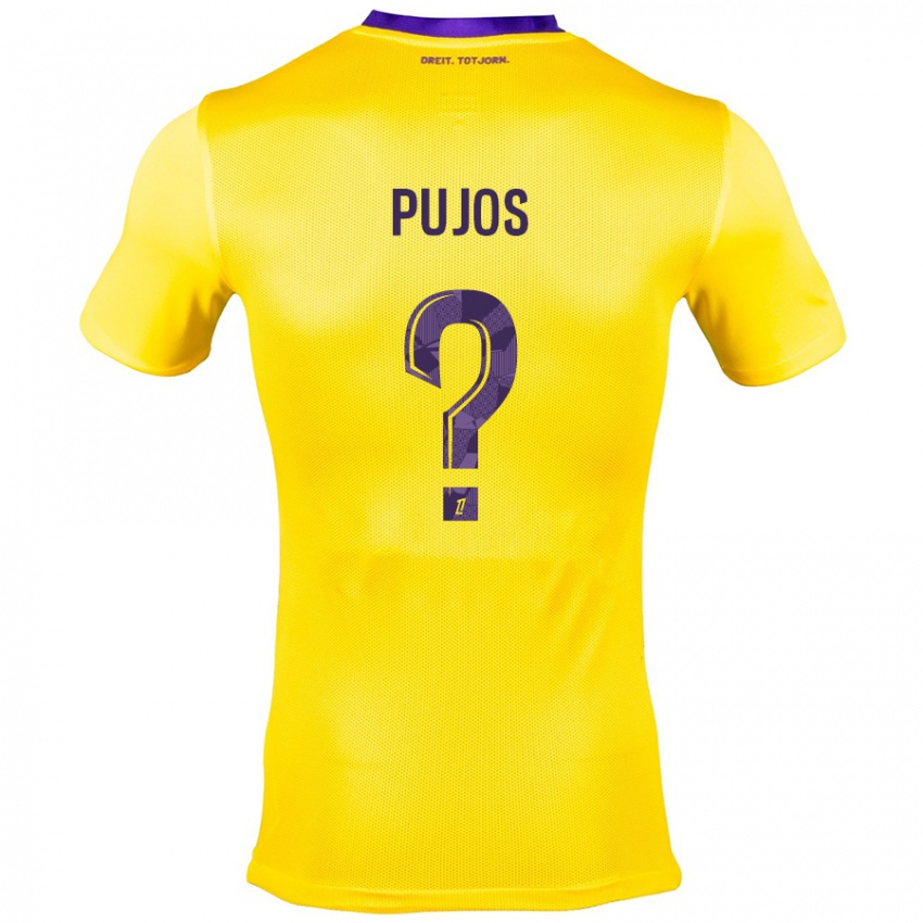 Børn Clément Pujos #0 Gul Lilla Udebane Spillertrøjer 2024/25 Trøje T-Shirt