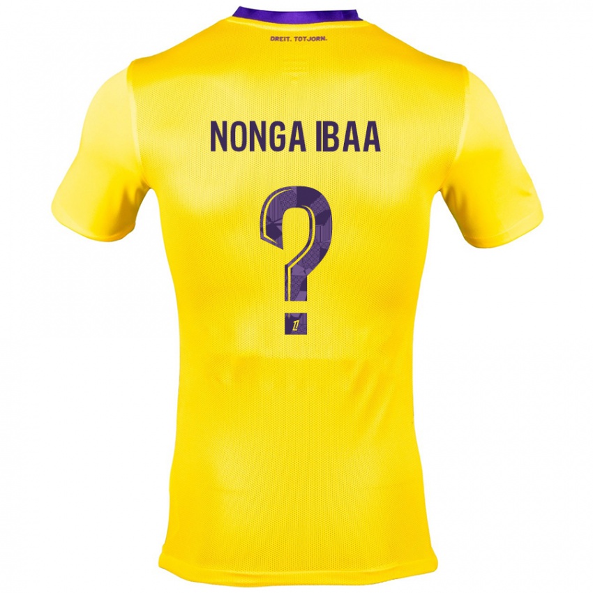 Børn Alou Nonga Ibaa #0 Gul Lilla Udebane Spillertrøjer 2024/25 Trøje T-Shirt