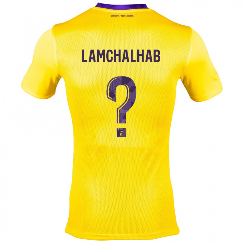 Børn Merwan Lamchalhab #0 Gul Lilla Udebane Spillertrøjer 2024/25 Trøje T-Shirt