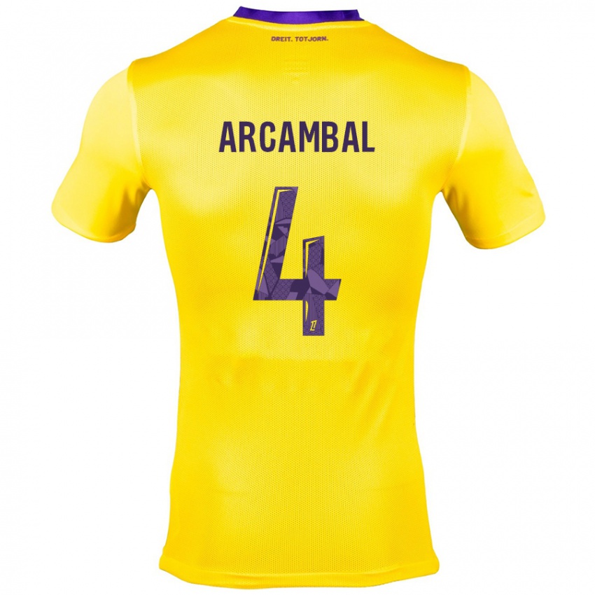 Børn Anais Arcambal #4 Gul Lilla Udebane Spillertrøjer 2024/25 Trøje T-Shirt