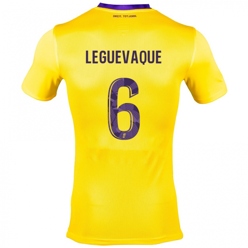 Børn Laurie Leguevaque #6 Gul Lilla Udebane Spillertrøjer 2024/25 Trøje T-Shirt