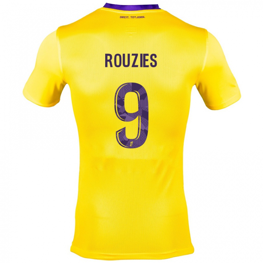 Børn Manon Rouzies #9 Gul Lilla Udebane Spillertrøjer 2024/25 Trøje T-Shirt