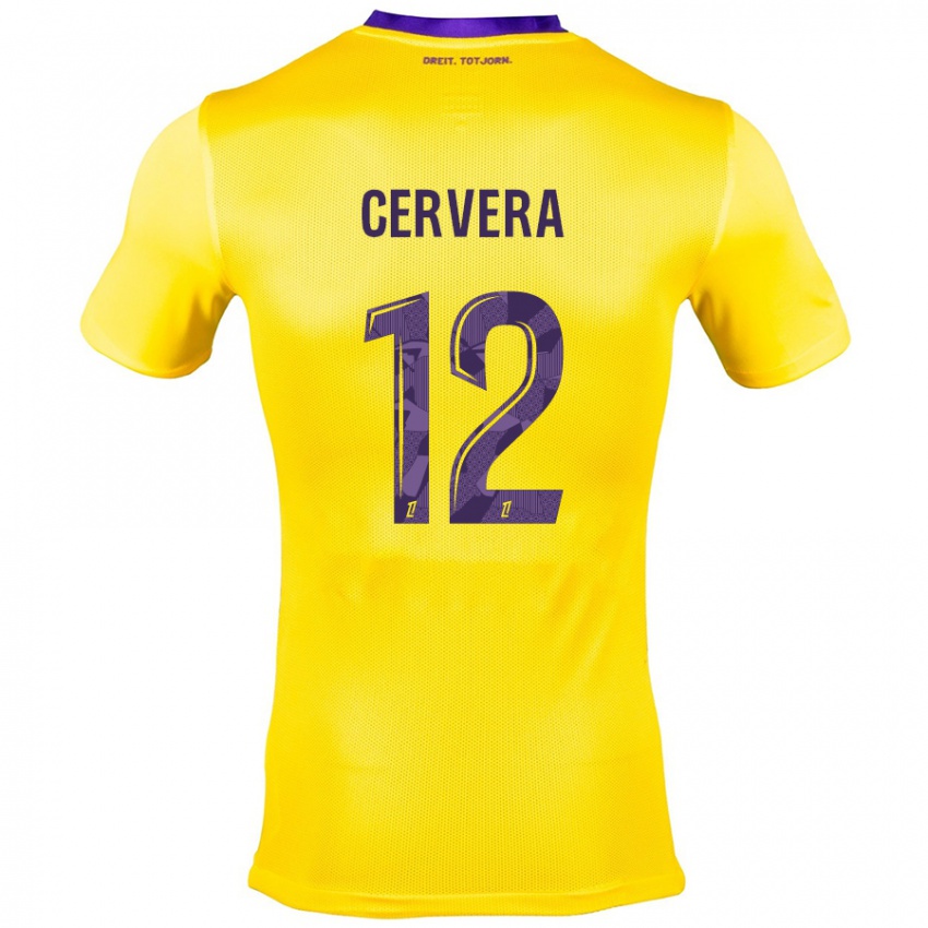 Børn Laurianne Cervera #12 Gul Lilla Udebane Spillertrøjer 2024/25 Trøje T-Shirt