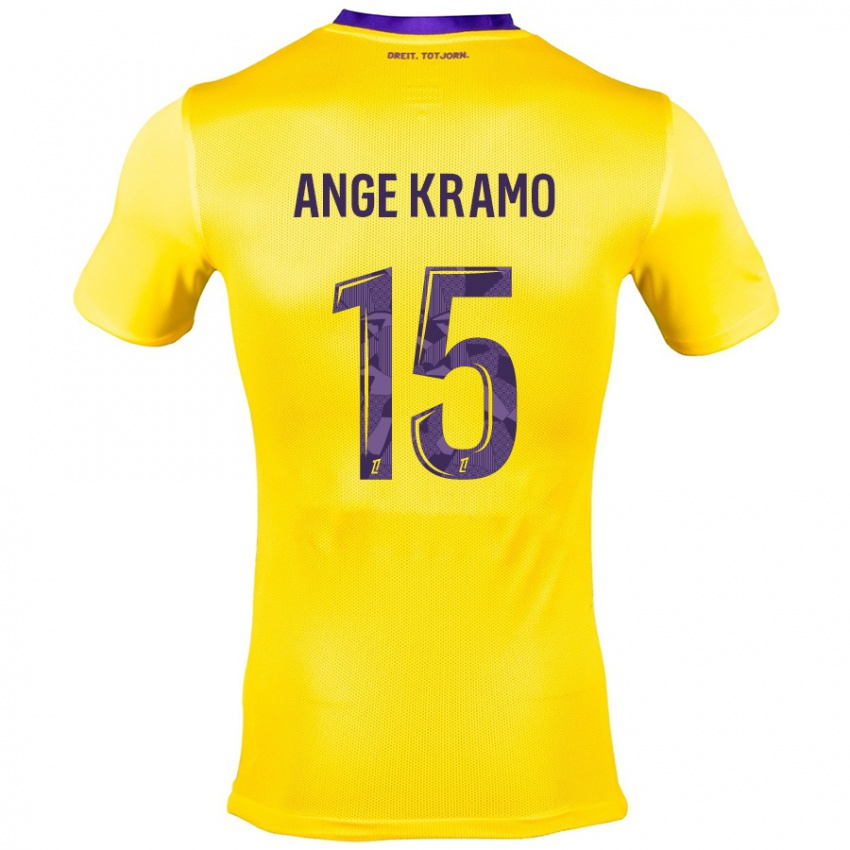 Børn Marie Ange Kramo #15 Gul Lilla Udebane Spillertrøjer 2024/25 Trøje T-Shirt