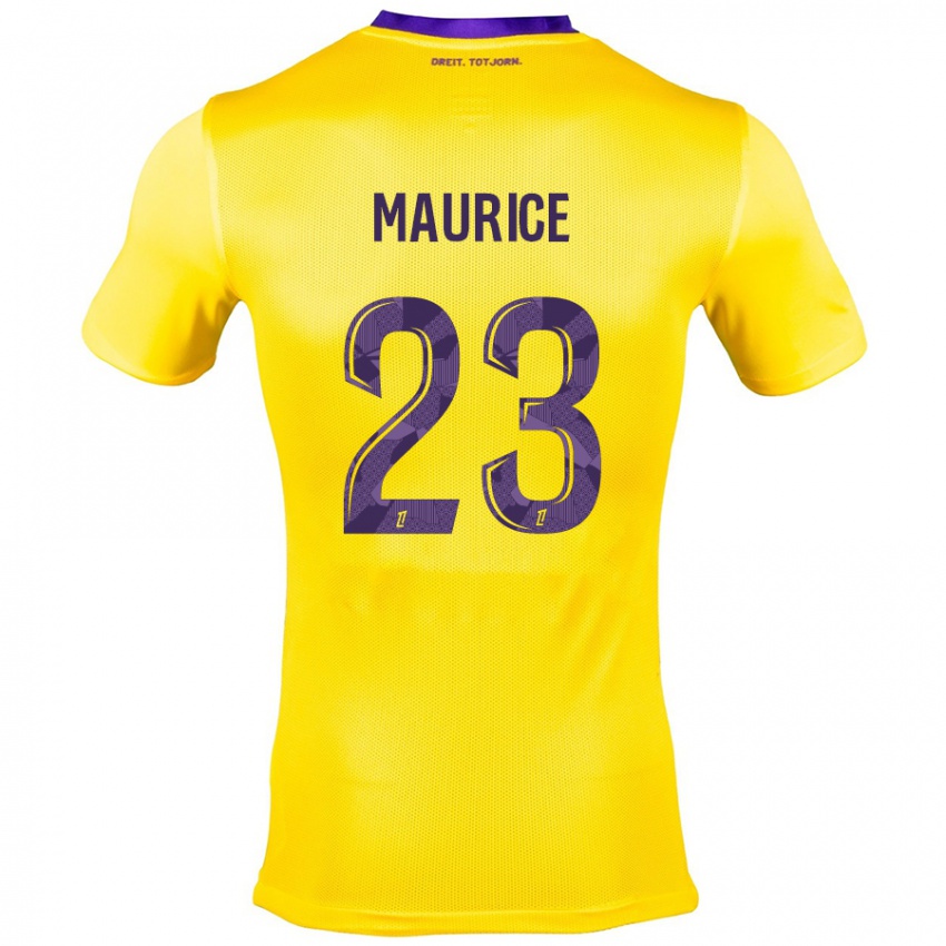 Børn Sandra Maurice #23 Gul Lilla Udebane Spillertrøjer 2024/25 Trøje T-Shirt