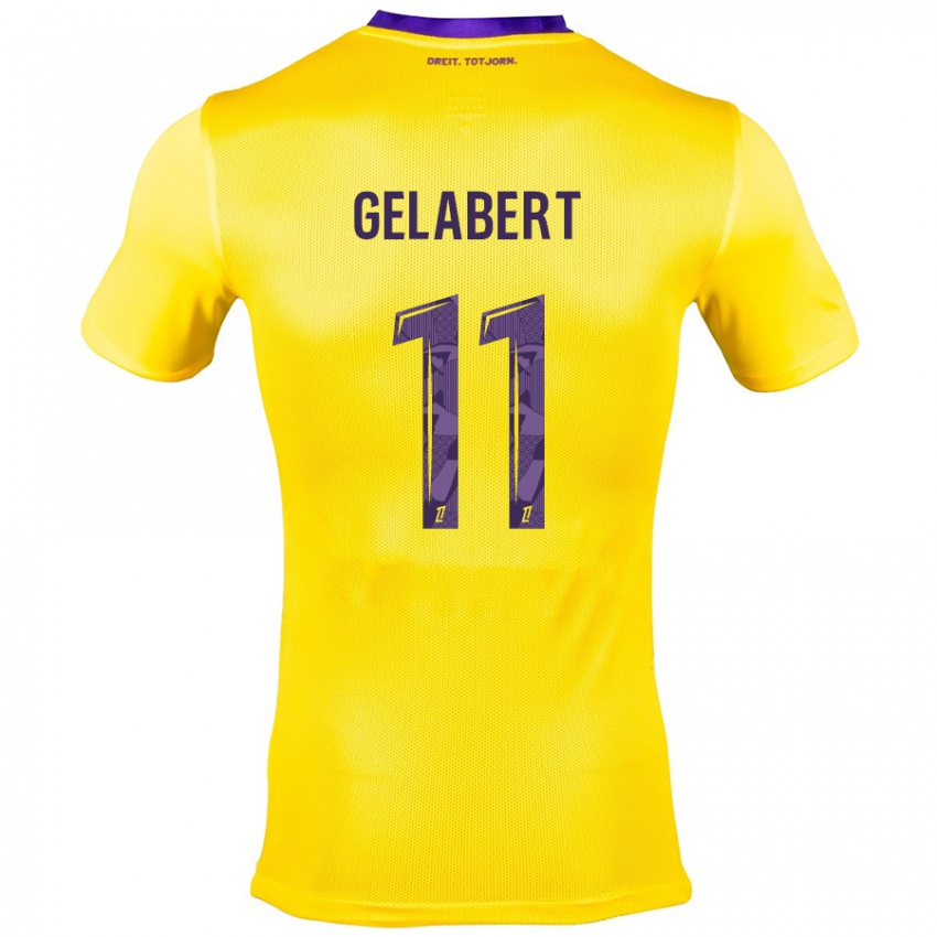 Børn César Gelabert #11 Gul Lilla Udebane Spillertrøjer 2024/25 Trøje T-Shirt