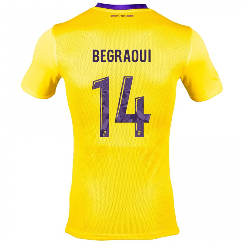 Børn Yanis Begraoui #14 Gul Lilla Udebane Spillertrøjer 2024/25 Trøje T-Shirt