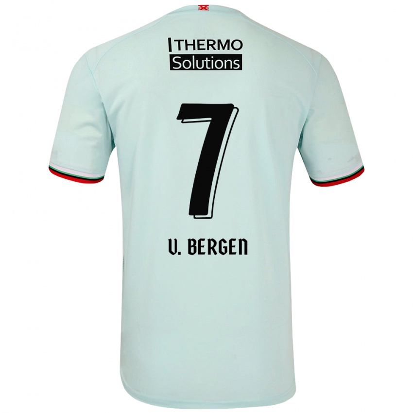 Børn Mitchell Van Bergen #7 Lysegrøn Udebane Spillertrøjer 2024/25 Trøje T-Shirt