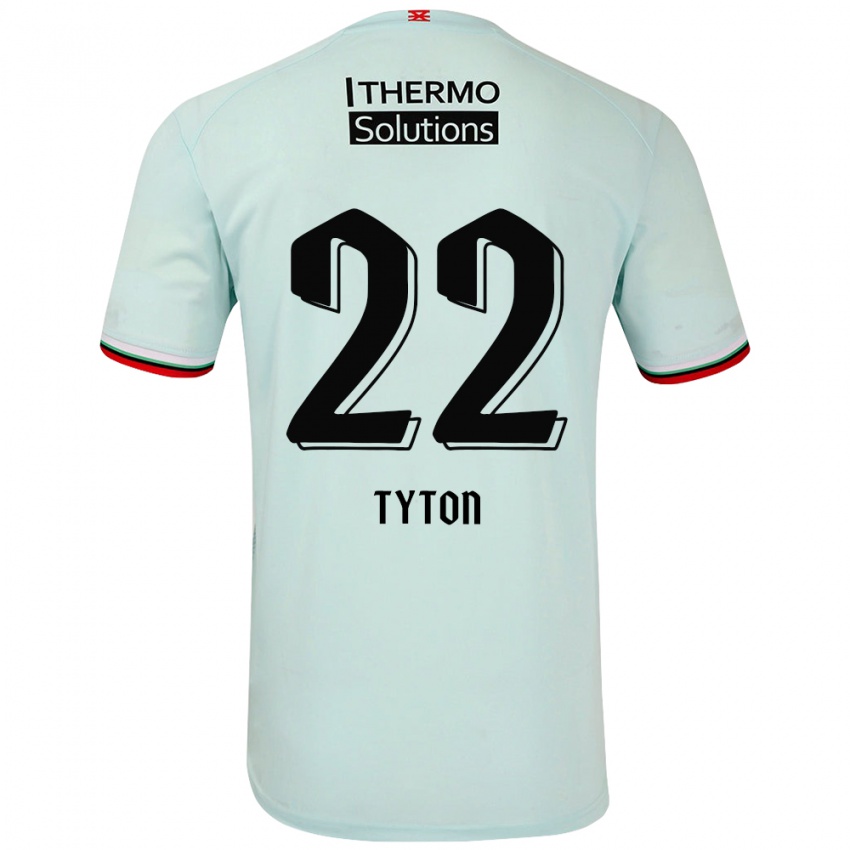 Børn Przemyslaw Tyton #22 Lysegrøn Udebane Spillertrøjer 2024/25 Trøje T-Shirt